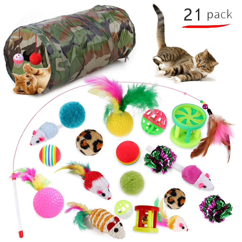 Ultimate Cat Toy Collection with Chasing Stick