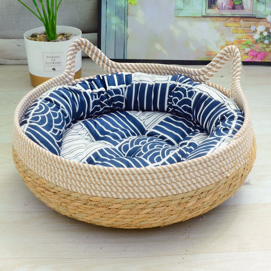 Woven Cat Bed with Cushion