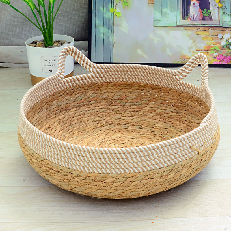 Woven Cat Bed with Cushion